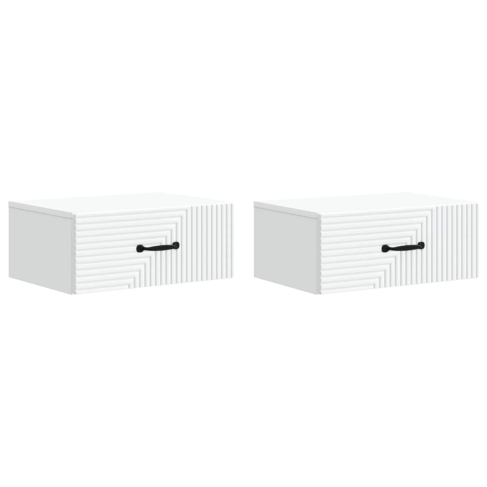 Stenski nočni omarici 2 kos Bela 49 x 34,5 x 20 cm - slika 2