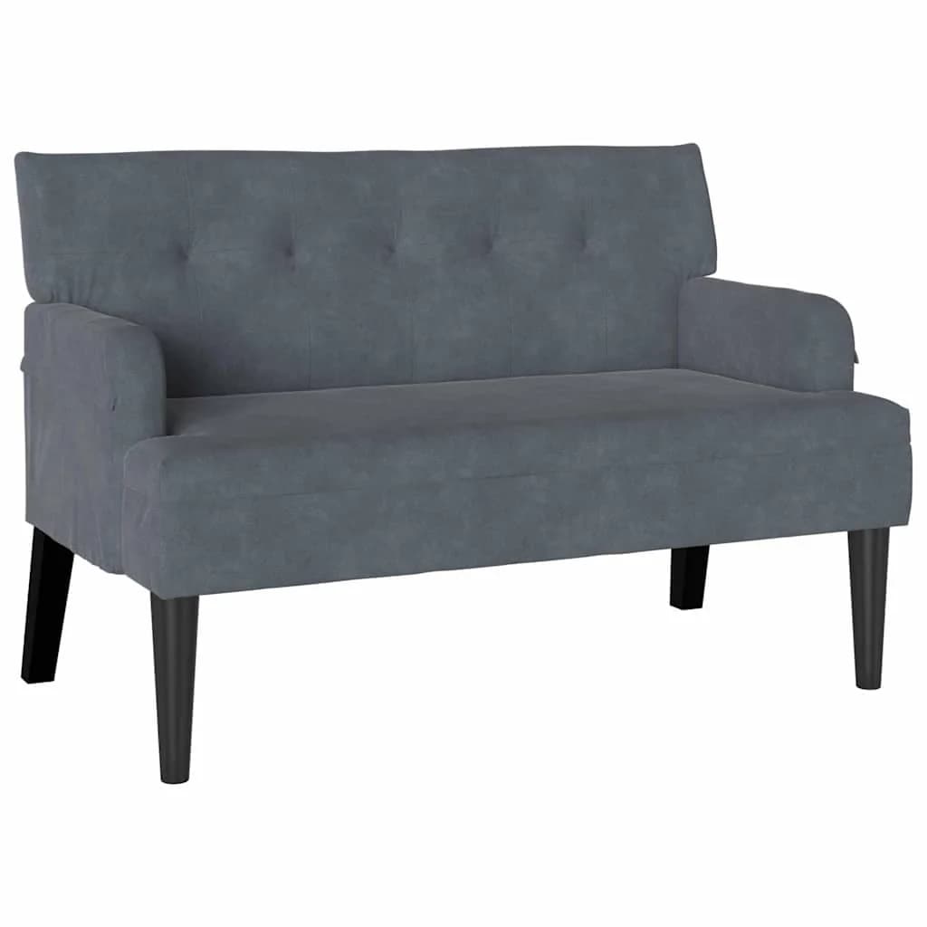 Chesterfield klop Temno siva 112 x 65,5 x 75 cm Žamet - slika 2