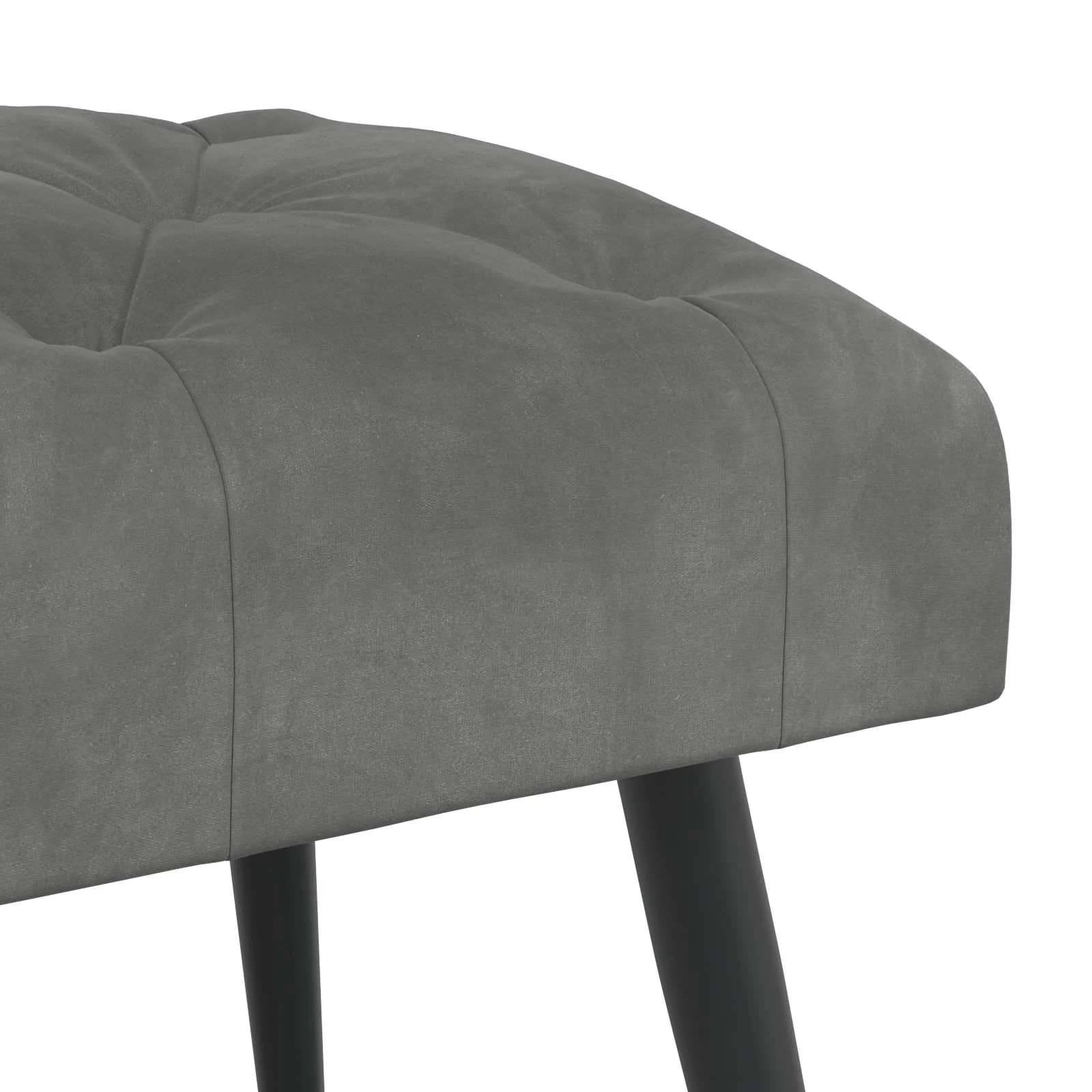 Klop s gumbnim oblazinjenjem Temno siva 110 x 40 x 46 cm Žamet - slika 6