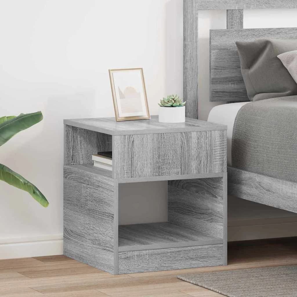 Stranska miza 2 kos Siva Sonoma 40,5 x 40 x 45 cm