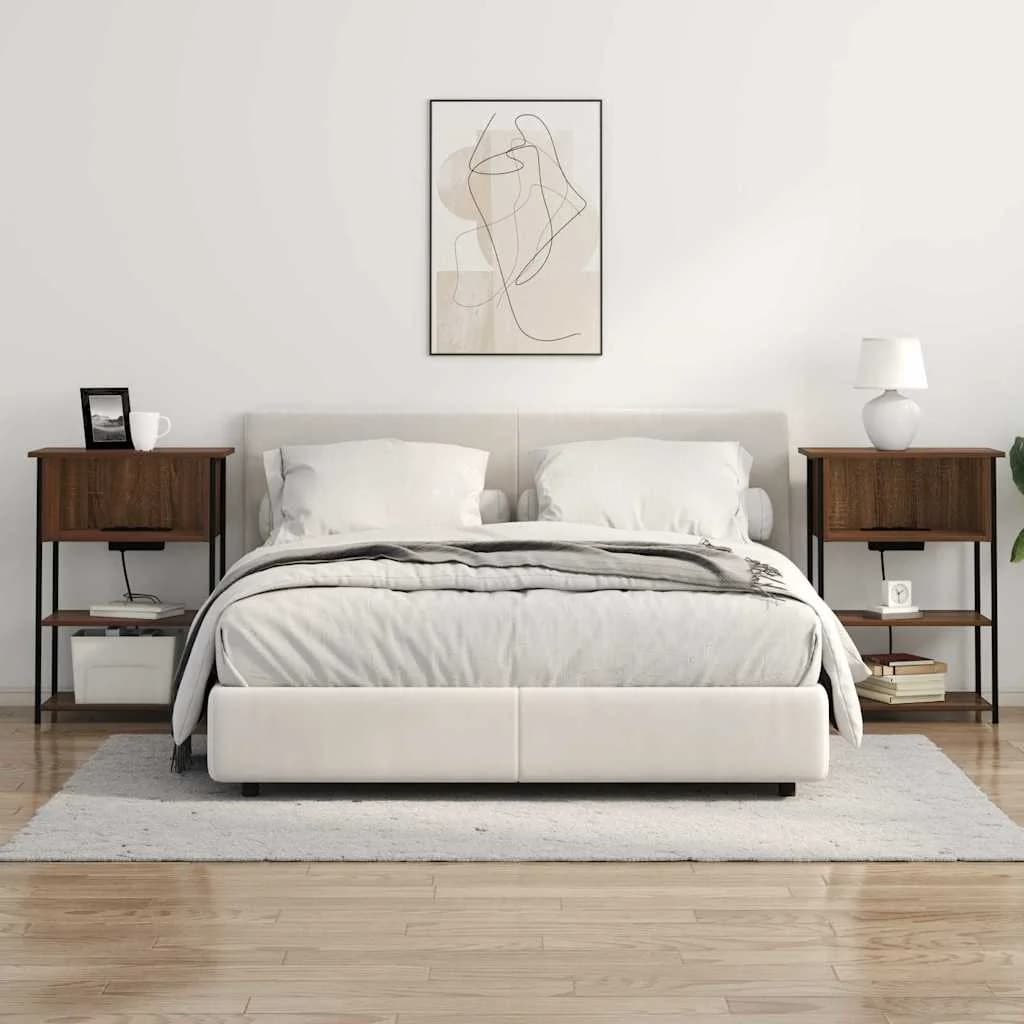 Nočna omarica Rjav hrast 55 x 31 x 76 cm Inženirski les - slika 4