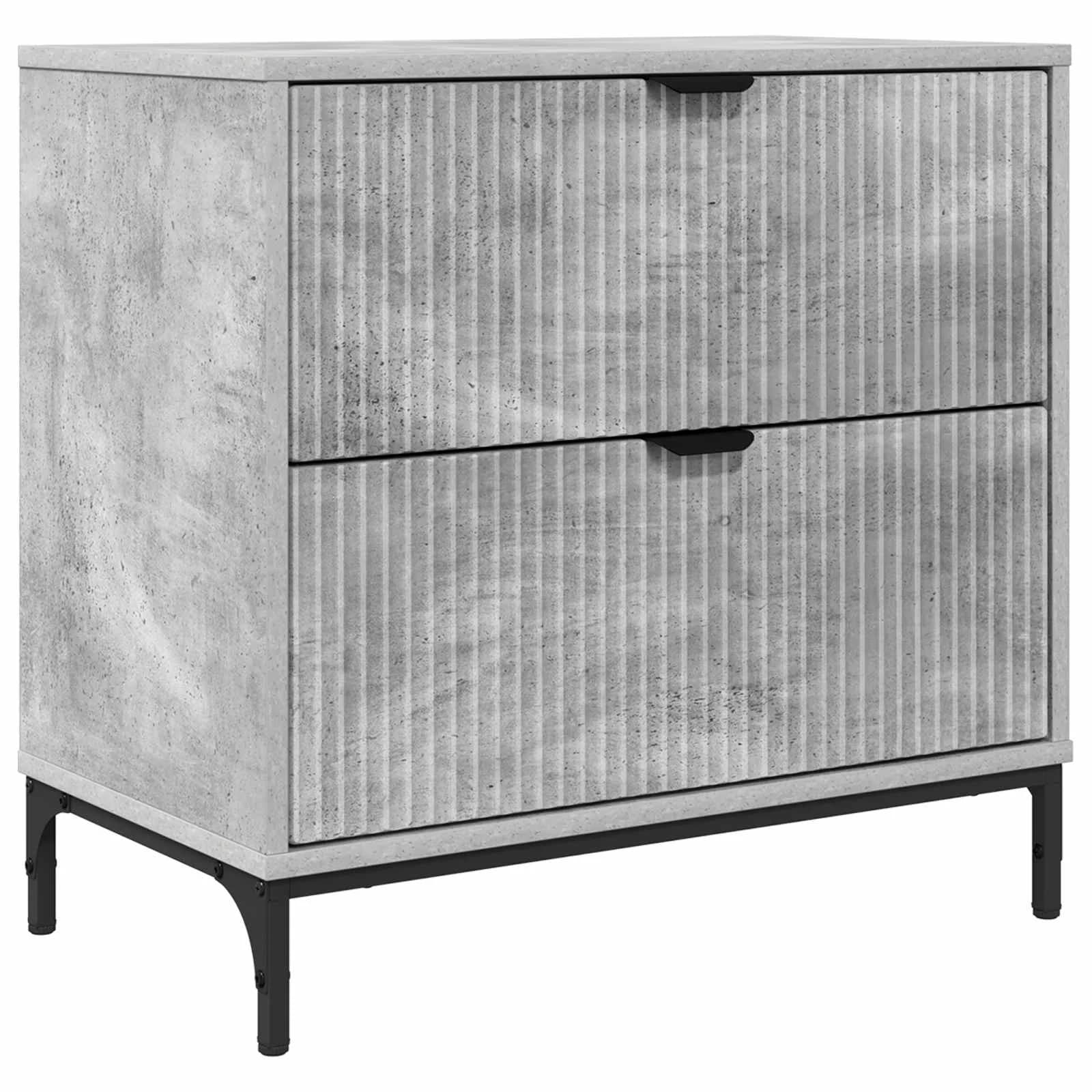 Nočna omarica Betonsko siva 63.5 x 36 x 61 cm Inženirski les - slika 2