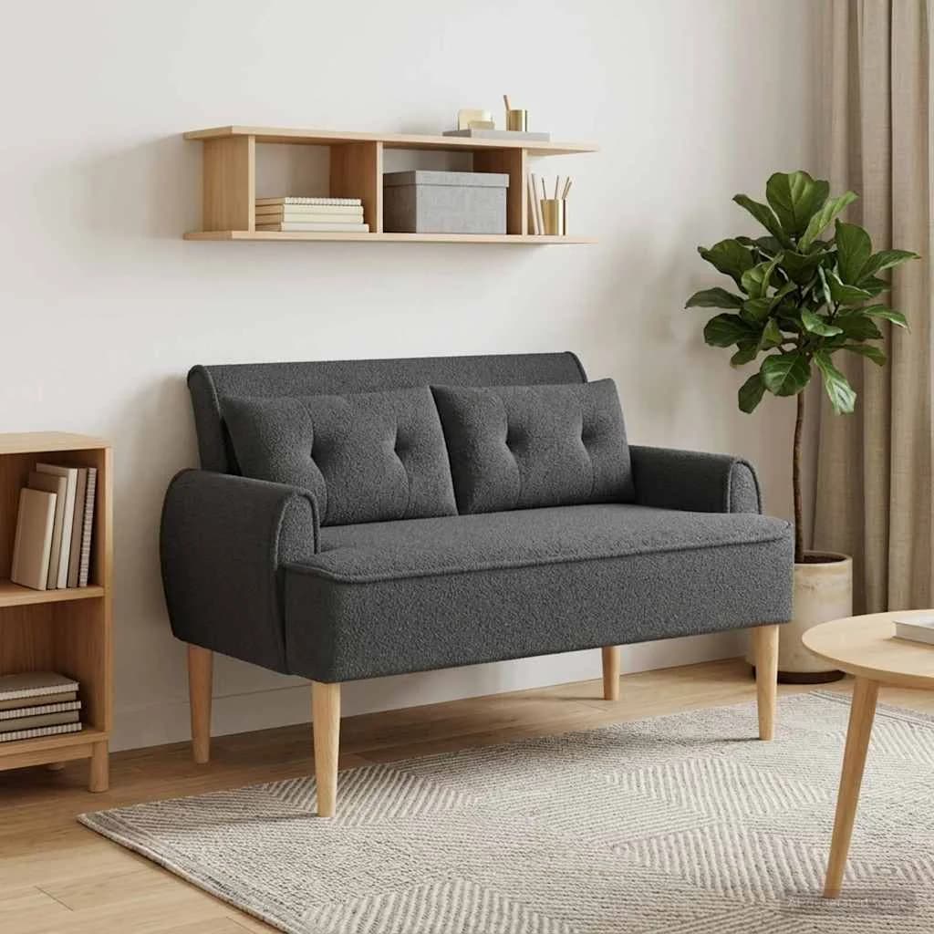 Dvojnica s gumbi Temno siva 117 x 67 x 77 cm Bouclé