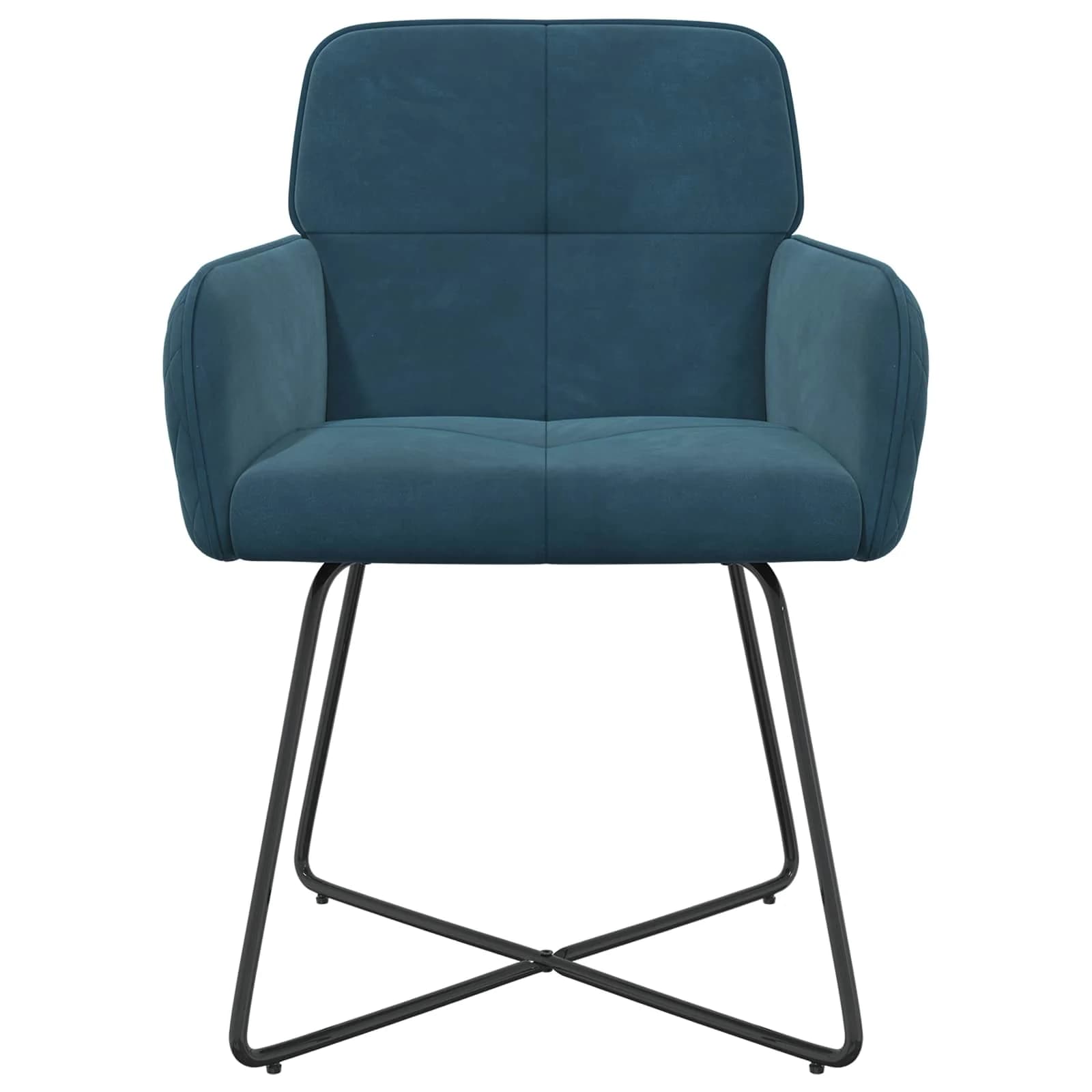 Jedilni stoli 2 kos Žamet Modra 59 x 56,5 x 86 cm - slika 3
