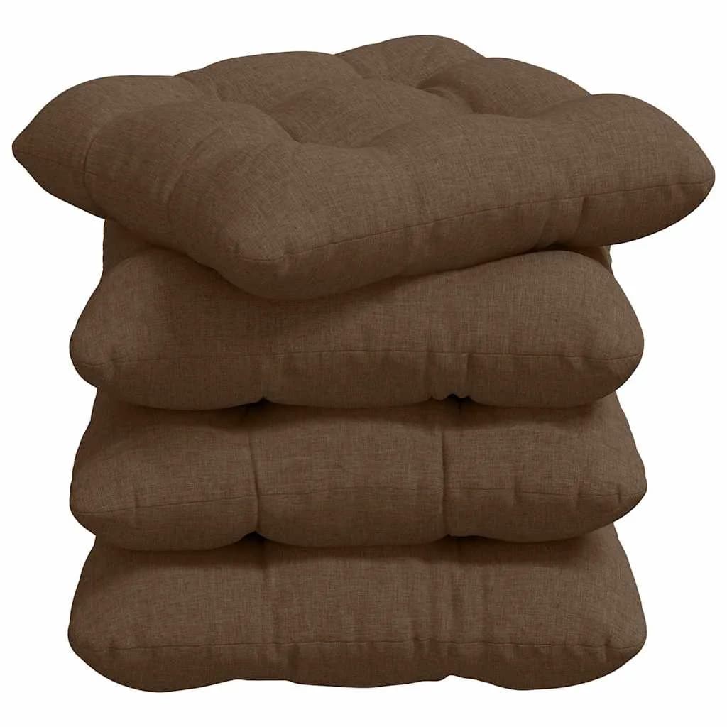 Sedežne blazine 4 kos Blago Rjava 40 x 40 x 12 cm - slika 2