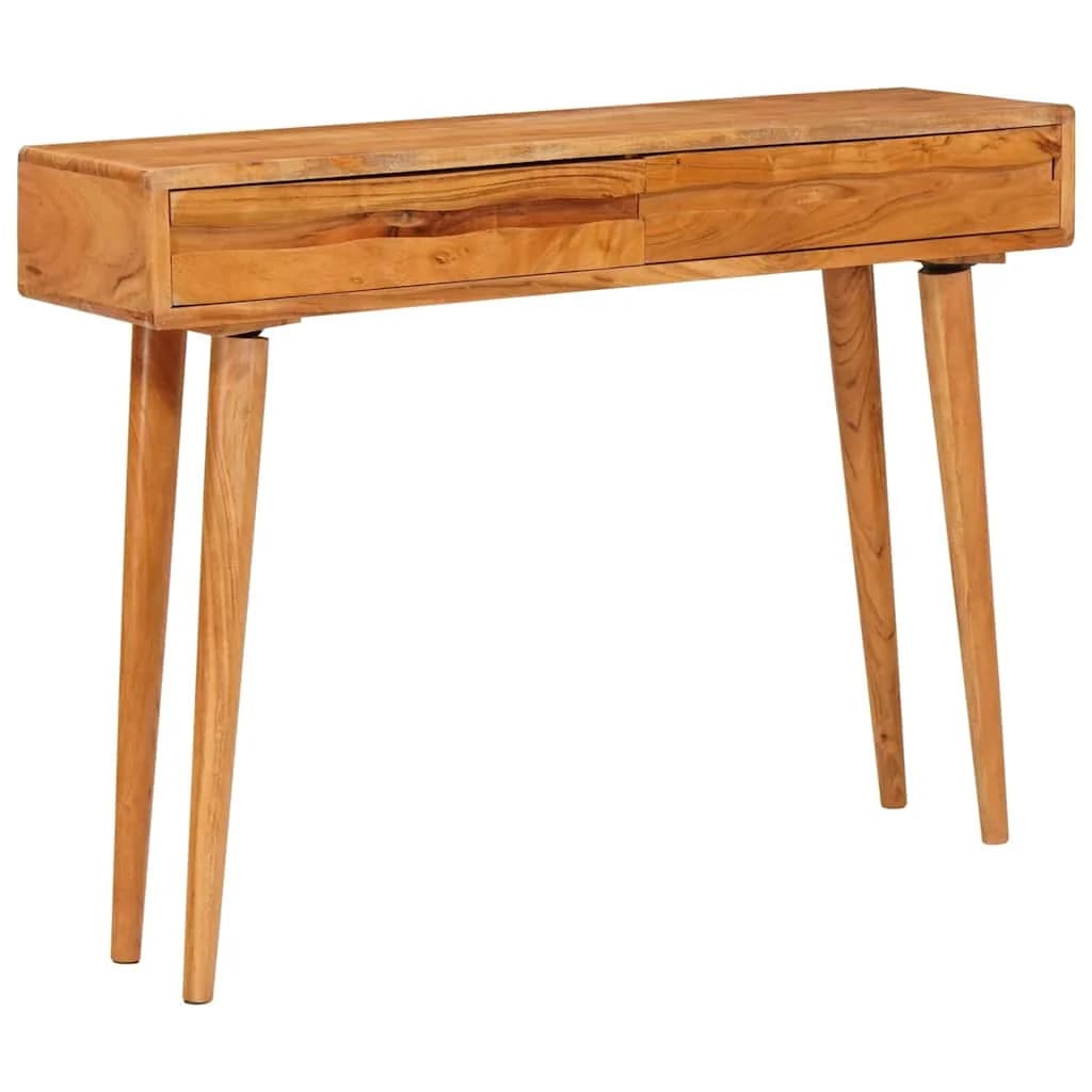 Konzolna miza Rjava 110 x 30 x 80 cm Masiven les akacije - slika 2