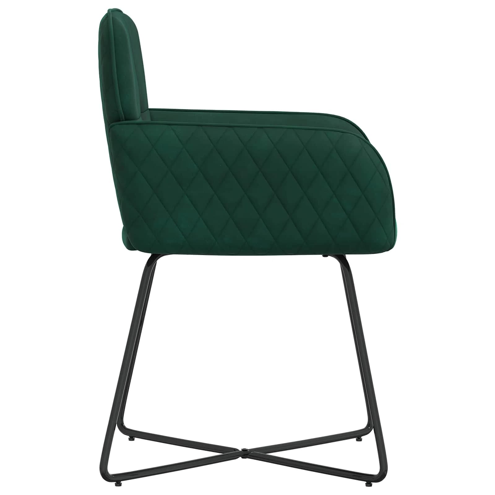 Jedilni stoli 2 kos Žamet Temno zelena 59 x 56,5 x 86 cm - slika 4