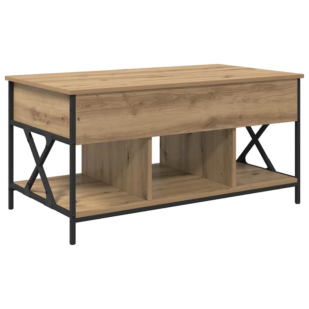Klubska miza Umetni hrast 100 x 55 x 48.5 cm Inženirski les - slika 2