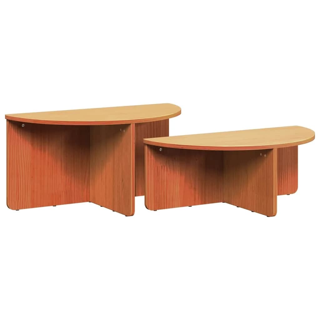 Klubska miza 2 kos Voskast rjav 79 x 39,5 x 40 cm - slika 2