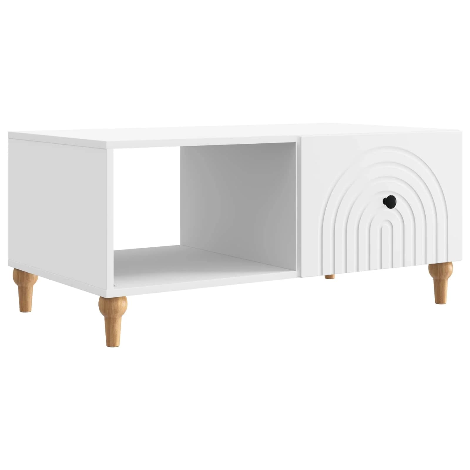Klubska miza Bela 90 x 50 x 40 cm Inženirski les - slika 2