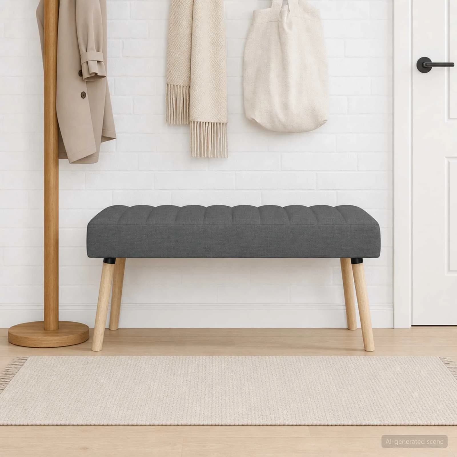 Bench z kanalnim oblazinjenjem Temno siva 110 x 40 x 46 cm - slika 3