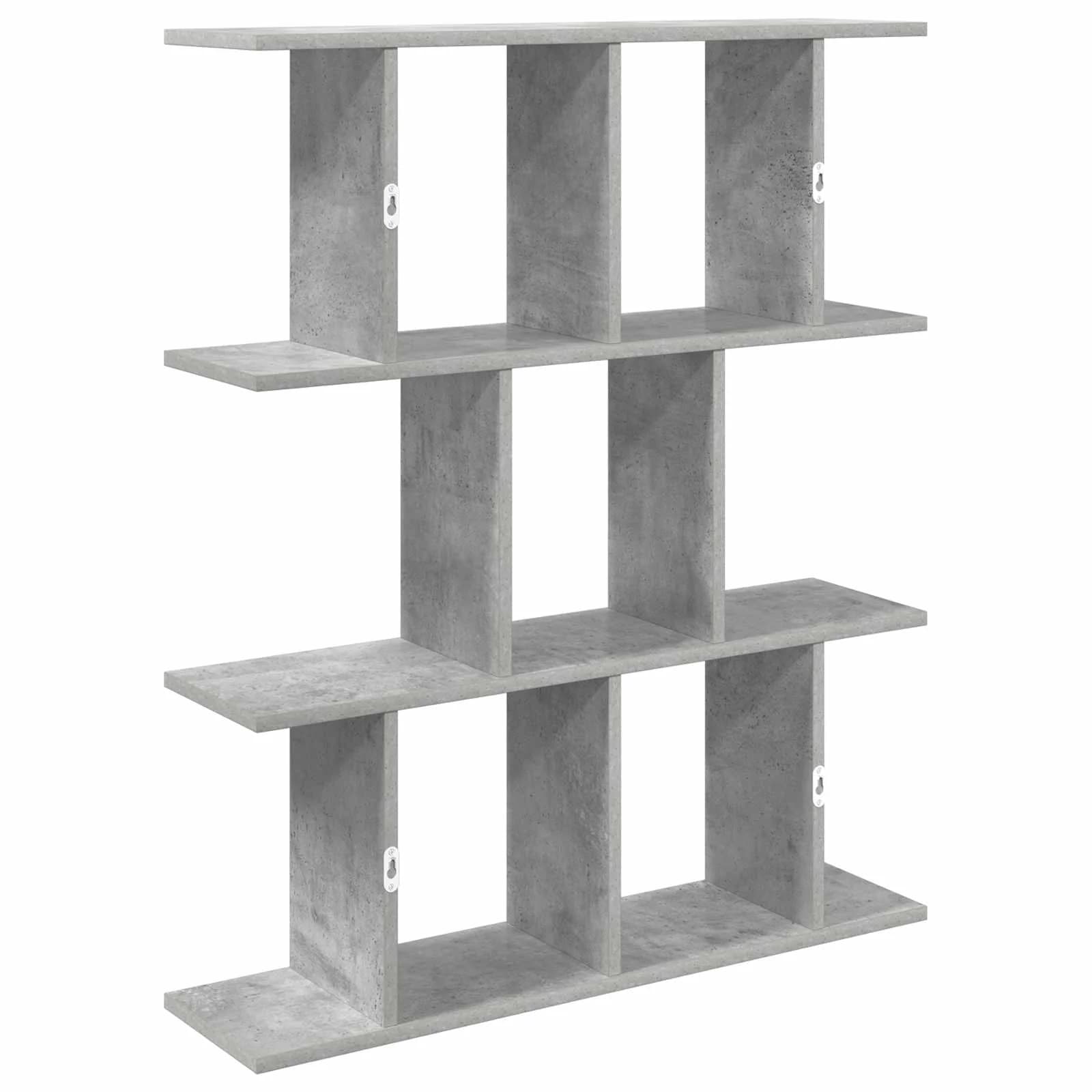 Stenska polica Betonsko siva 102 x 20 x 96 cm Inženirski les - slika 6