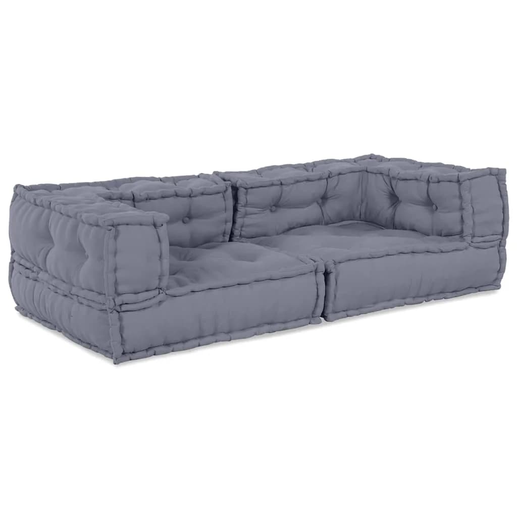 Modularna sedežna enota 3 kos Blago Siva 140 x 70 x 36 cm - slika 2