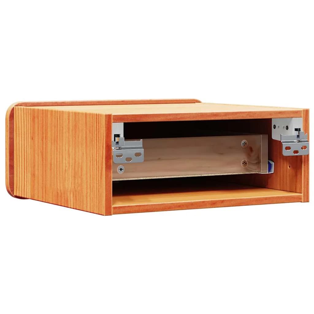 Nočna omarica Voskast rjav 39 x 34 x 16,5 cm Trdna borovina - slika 8