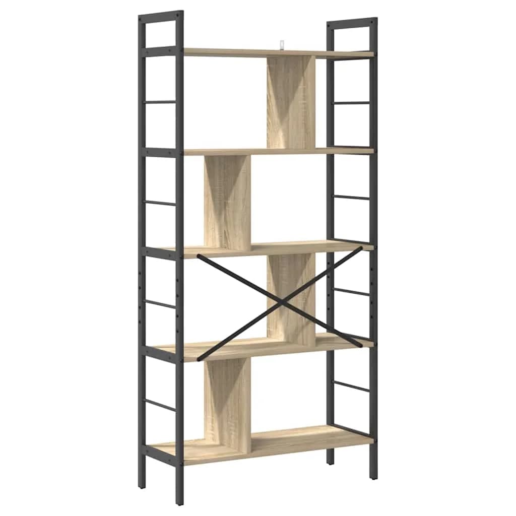Knjižna polica 9 nivojev 75 x 30 x 156 cm Inženirski les - slika 7