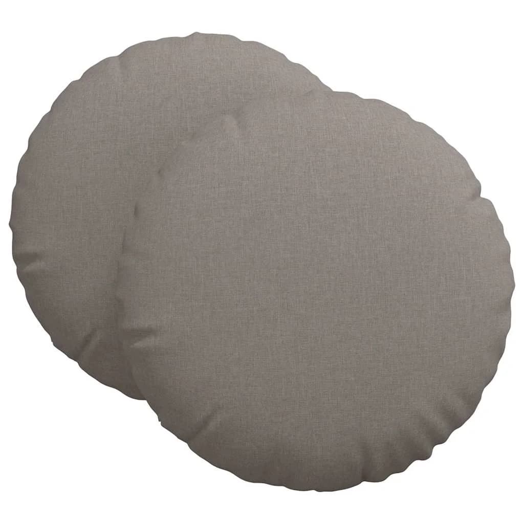 Sedežne blazine 2 kos blago Taupe Ø80 x 29 cm - slika 2