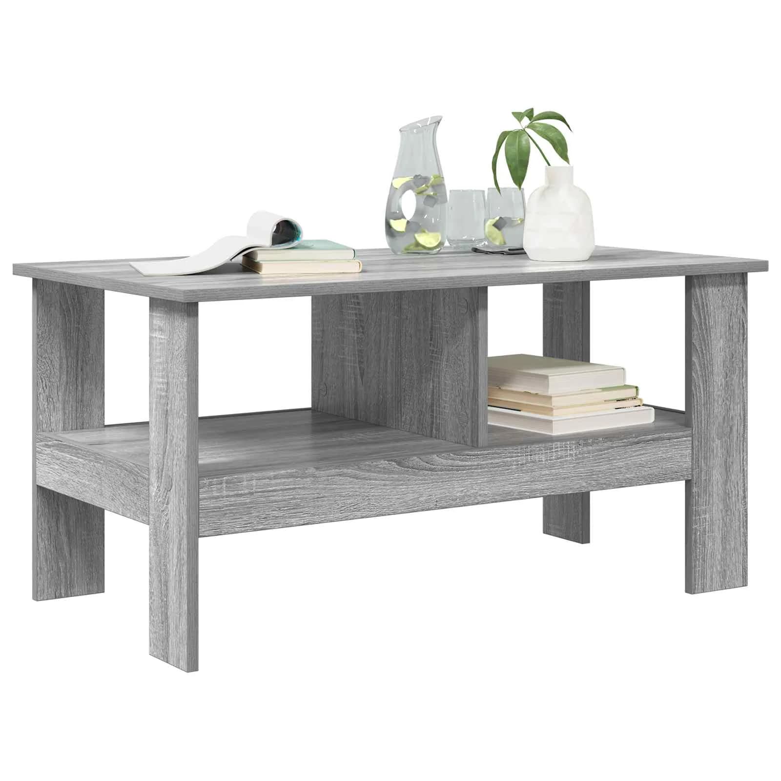 Klubska miza Siva Sonoma 90 x 50 x 45 cm Inženirski les - slika 3