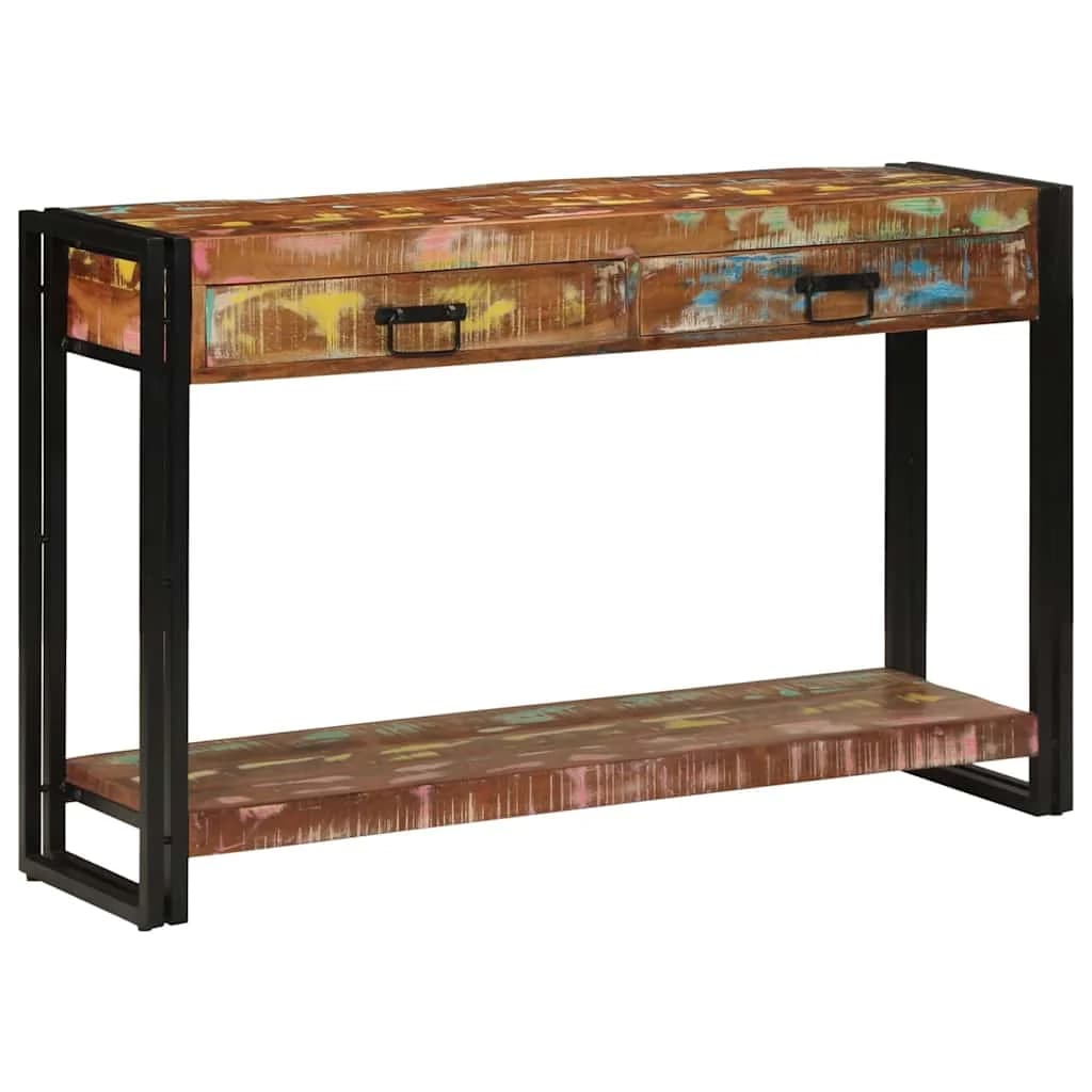 Konzolna miza večbarvno 120 x 33 x 75 cm Trdna obnovljena les - slika 4