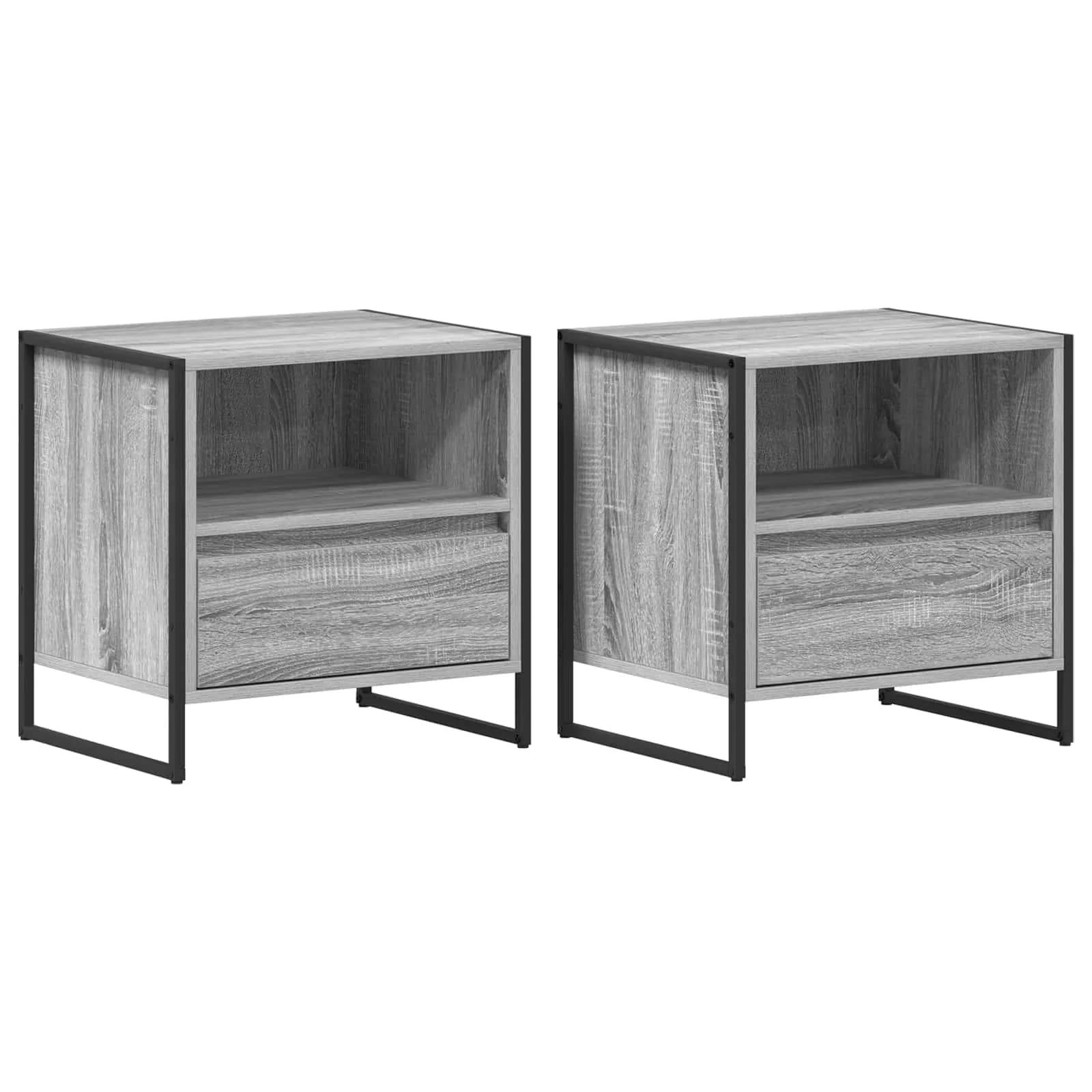 Nočna omarica 2 kos Siva Sonoma 50 x 39,5 x 50 cm - slika 2