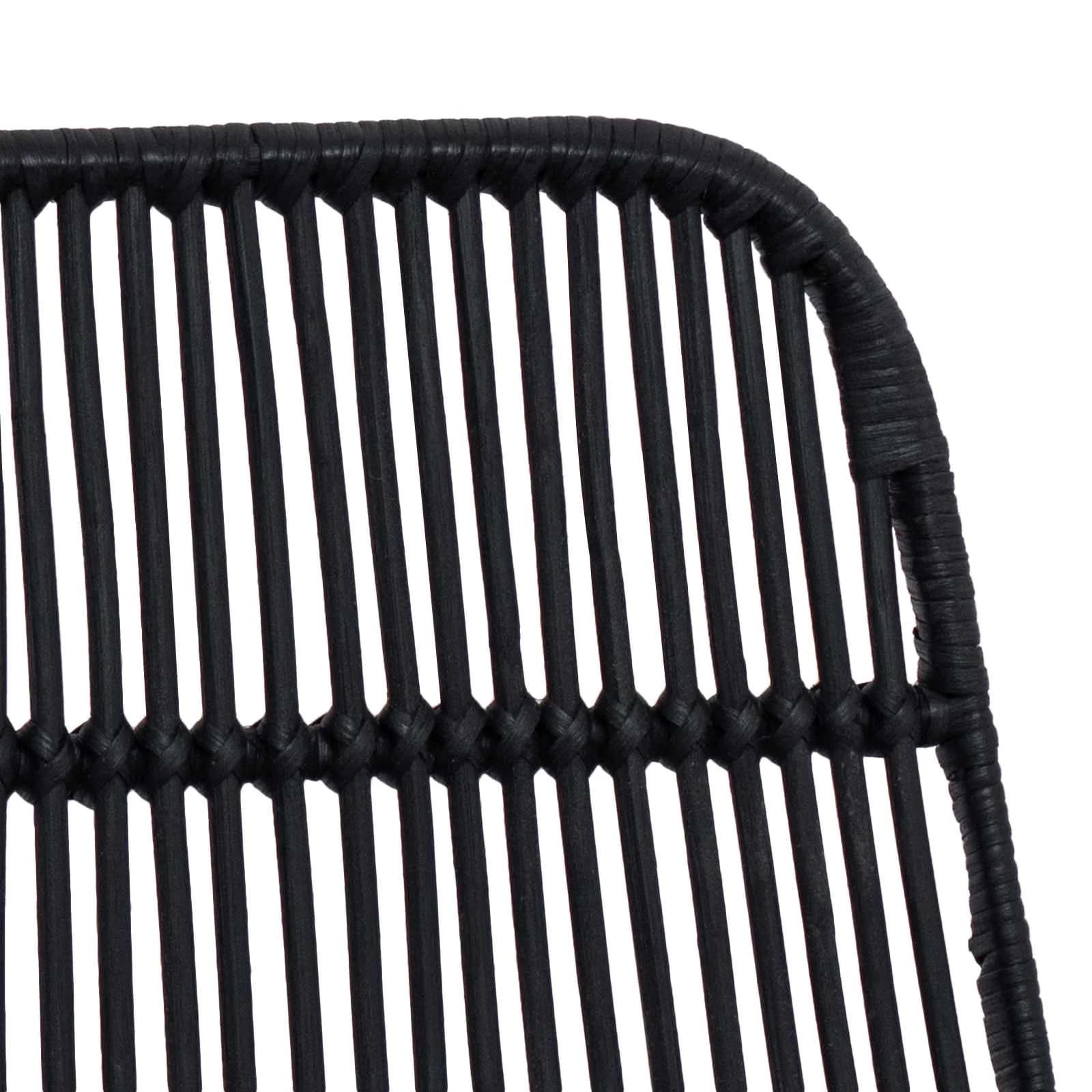 Barski stol 2 kos Črna 44 x 54 x 96 cm Rattan in jeklo - slika 8