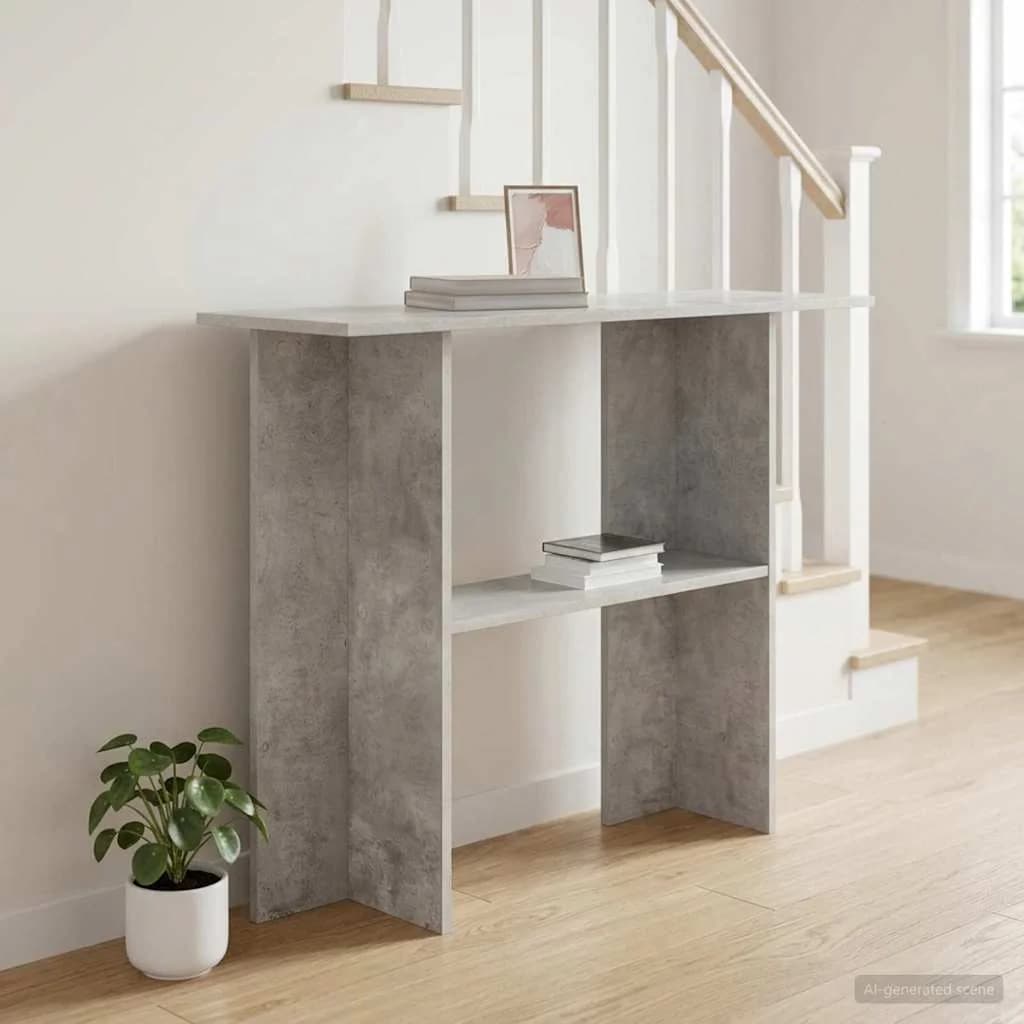 Konzolna miza Betonsko siva 100 x 30 x 75 cm Inženirski les - slika 4