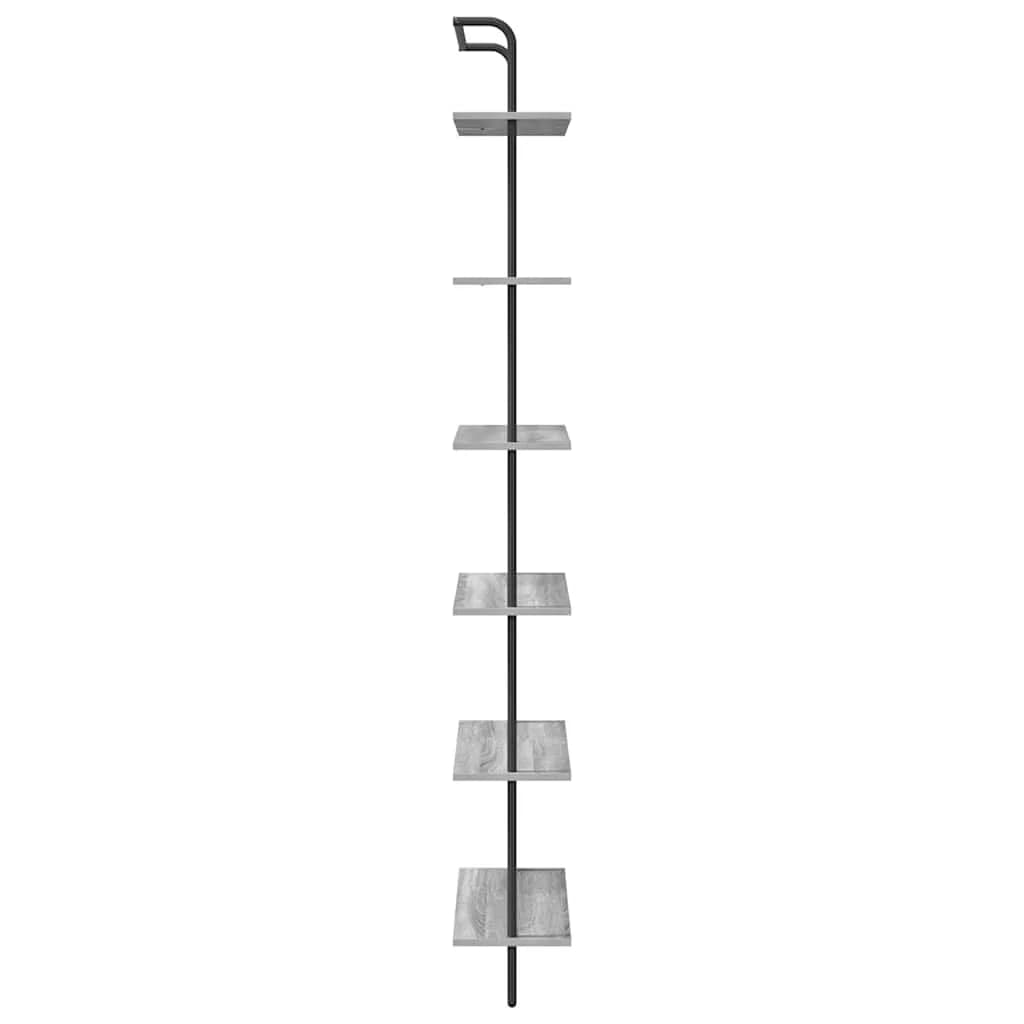 Knjižna polica 6 nivojev 60 x 24 x 203 cm Inženirski les - slika 6