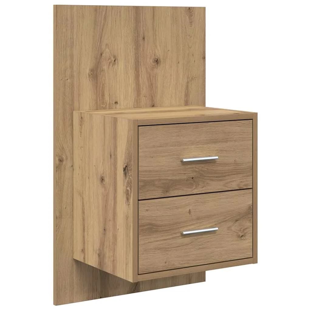 Stenska nočna omarica 2 kos Umetni hrast 48,5 x 32,5 x 80 cm - slika 6