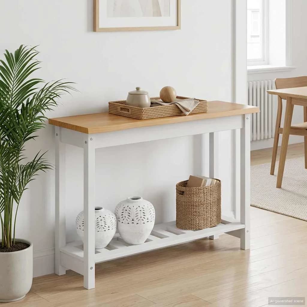 Konzolna miza EKAI Bela 112 x 35 x 76 cm Trdna borovina