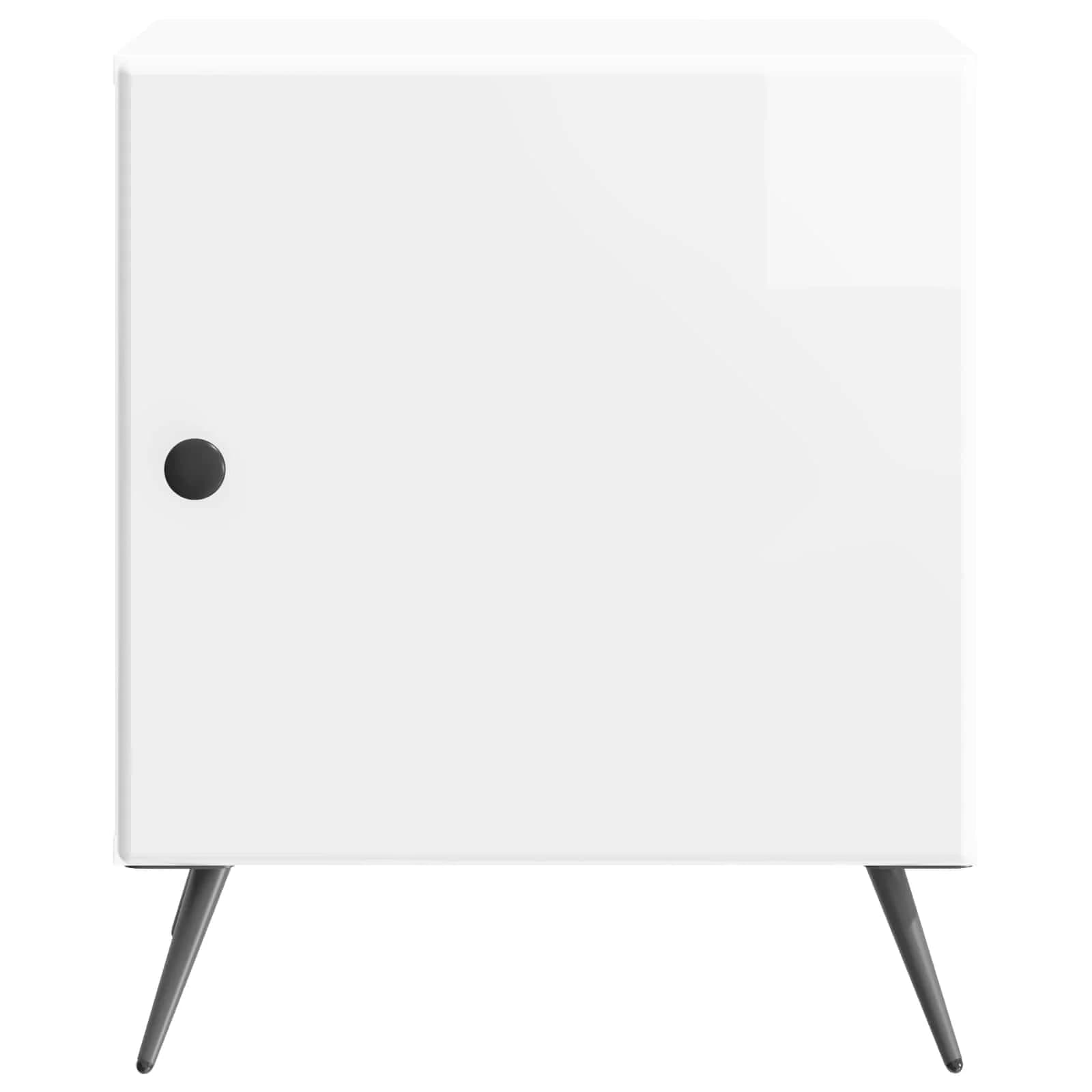 Nočna omarica Bela visok sijaj 43 x 34,5 x 50 cm Inženirski les - slika 5