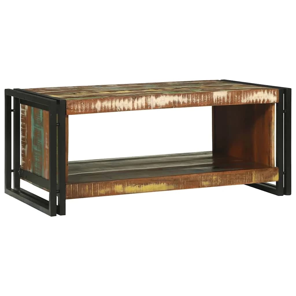 Klubska miza večbarvno 90 x 50 x 38 cm Trdna obnovljena les