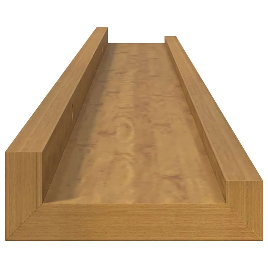 Stenska polica Montaža za steno 4 kos Bež 80 x 9 x 3 cm - slika 8