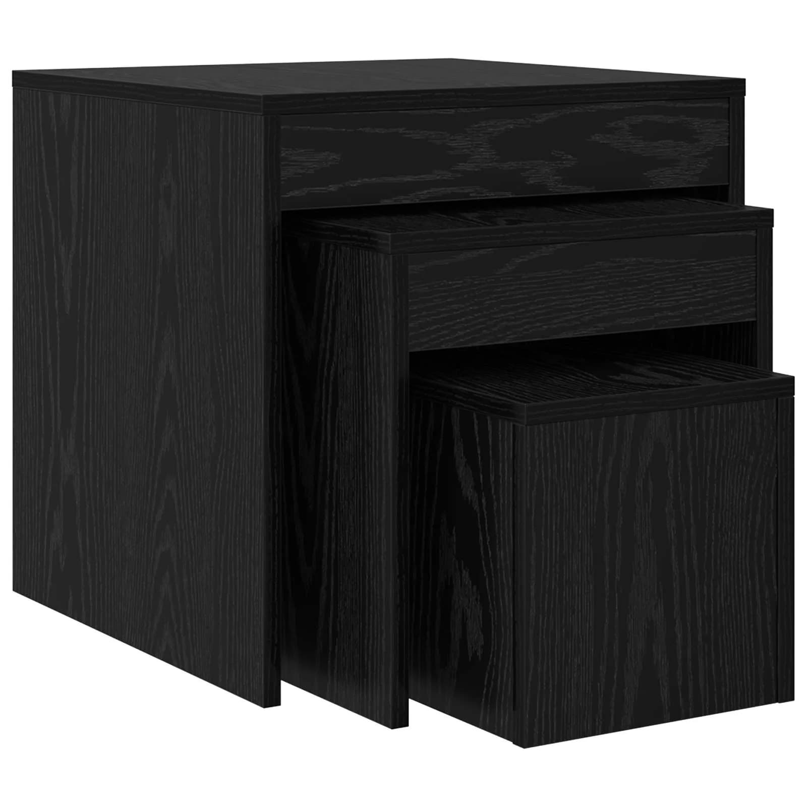 Klubska miza 3 kos Črna Orehovina 45 x 45 x 45 cm