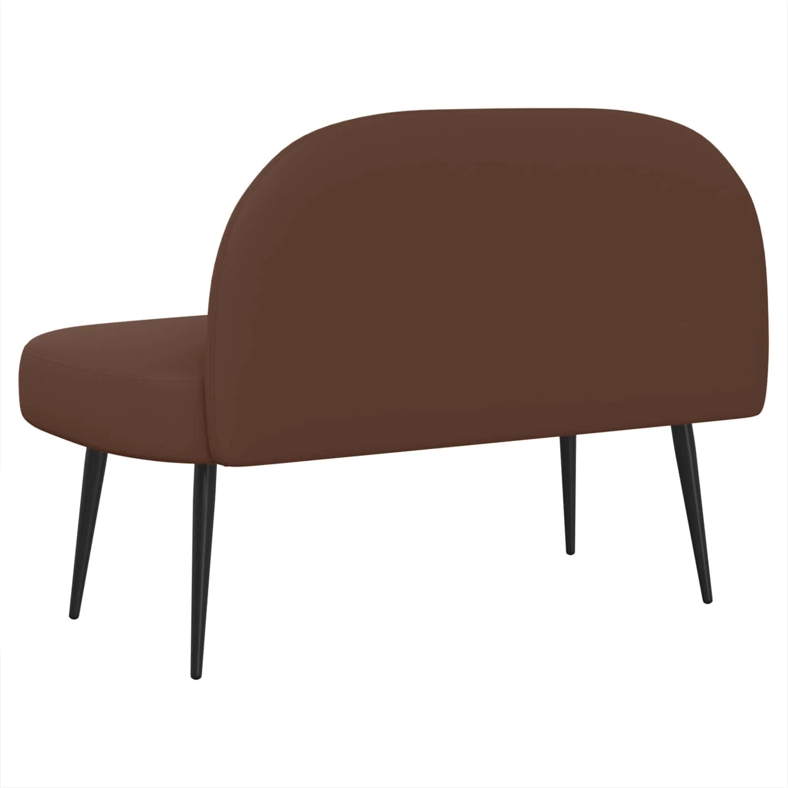 Oblazinjena klop z naslonom Rjava 110 x 60 x 76 cm Umetno usnje - slika 4