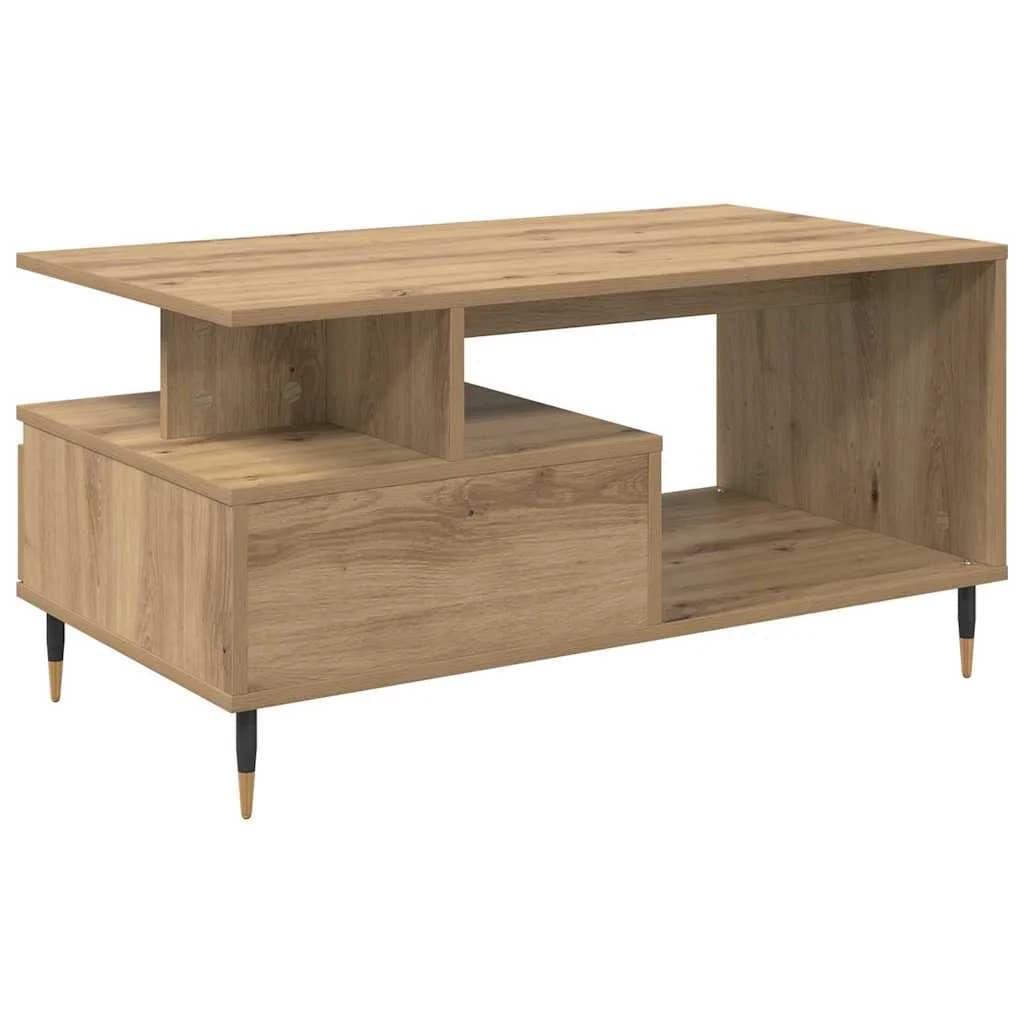 Klubska miza Umetni hrast 90 x 49 x 45 cm Inženirski les - slika 8