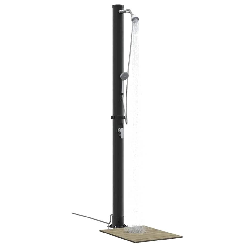 Zunanja sončna prha Črna 217 cm PVC in aluminij - slika 3