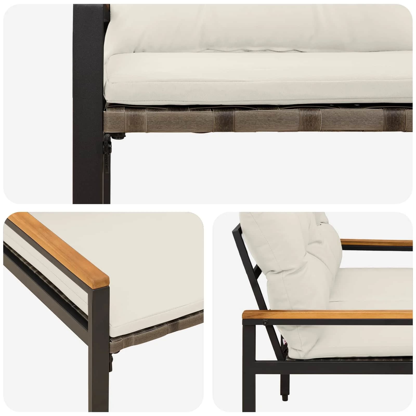 Zunanja klop 2 -Seater 116 x 67,5 x 72 cm poli ratan - slika 8