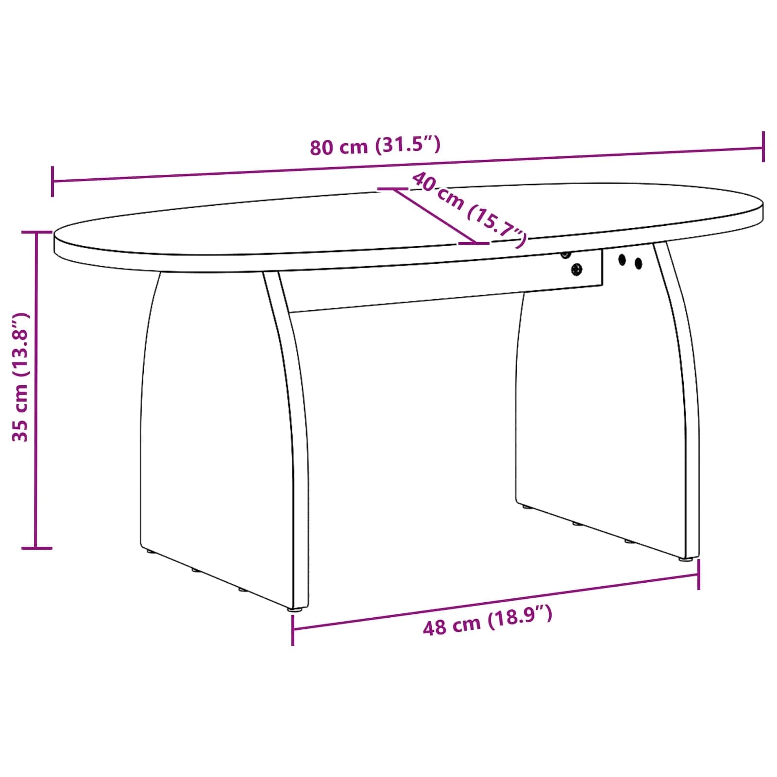 Klubska miza Rjava 80 x 40 x 35 cm Masivno borovo les - slika 10