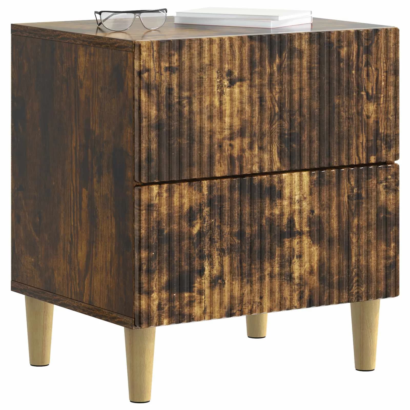 Nočna omarica Dimljen hrast 43 x 34,5 x 48 cm Inženirski les - slika 3
