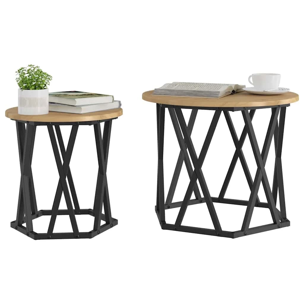 Stranska miza 2 kos Umetni hrast 50 x 50 x 40 cm - slika 3