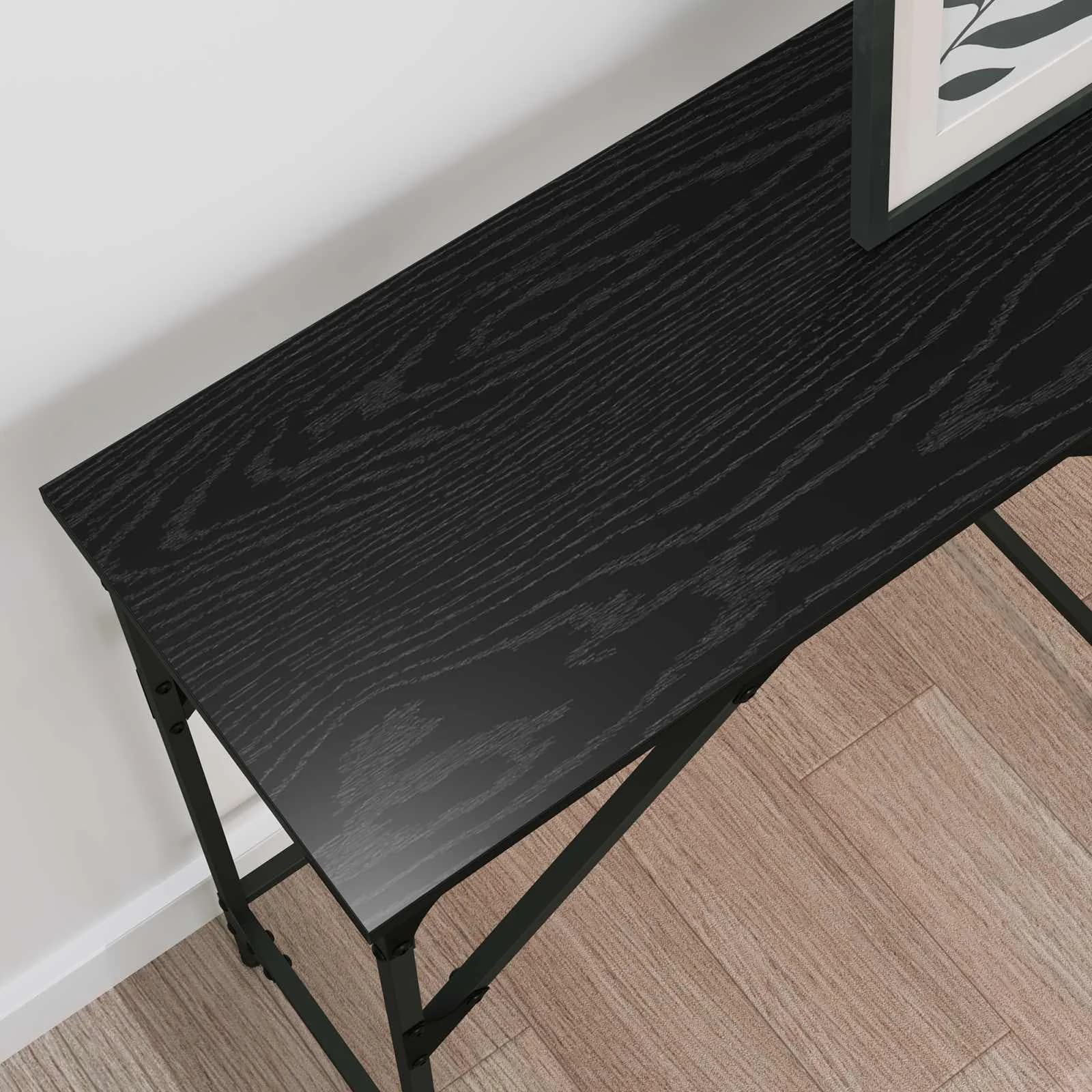Konzolna miza Črna Orehovina 140 x 29 x 75 cm Inženirski les - slika 4