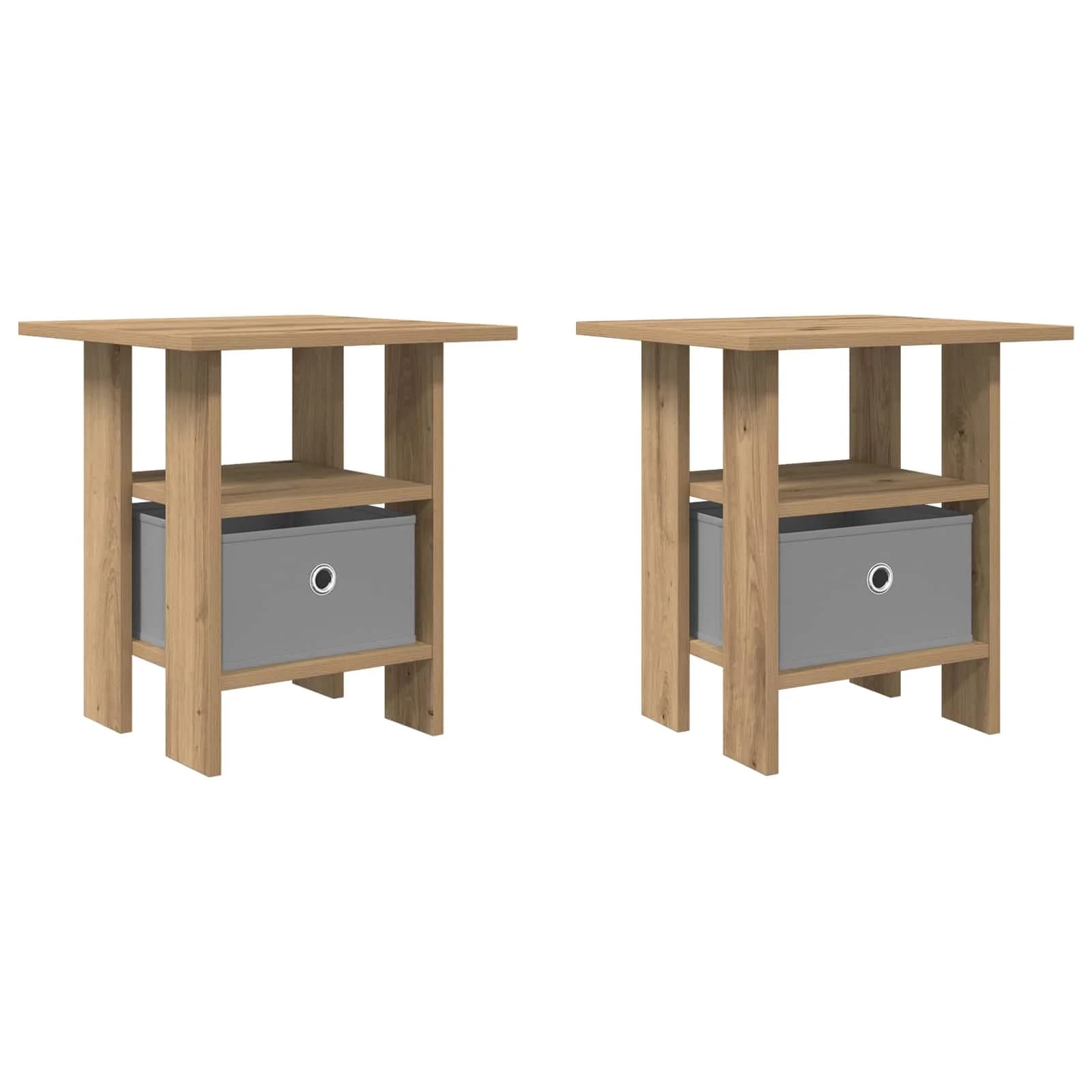 Nočna omarica 2 kos Umetni hrast 41 x 40 x 45 cm Inženirski les - slika 2
