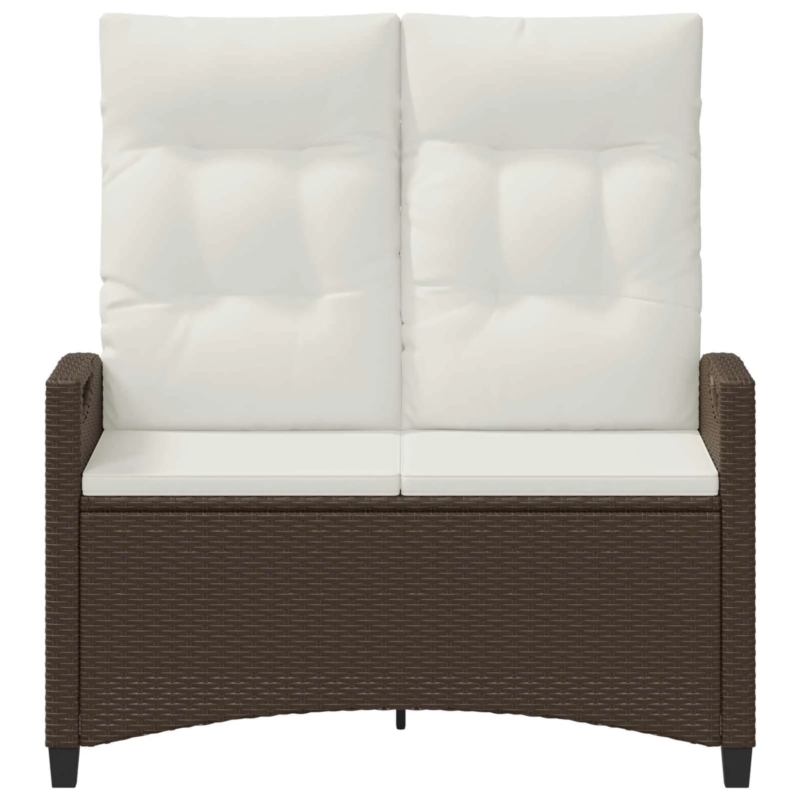 Vrtna klop Rjava in krem 105 x 60 x 112 cm Jeklo in poliestren - slika 4