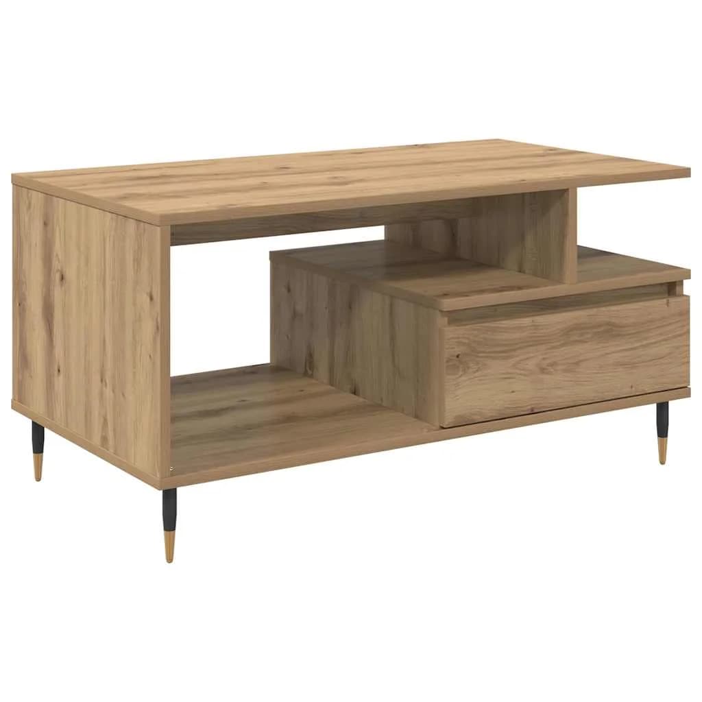 Klubska miza Umetni hrast 90 x 49 x 45 cm Inženirski les - slika 2