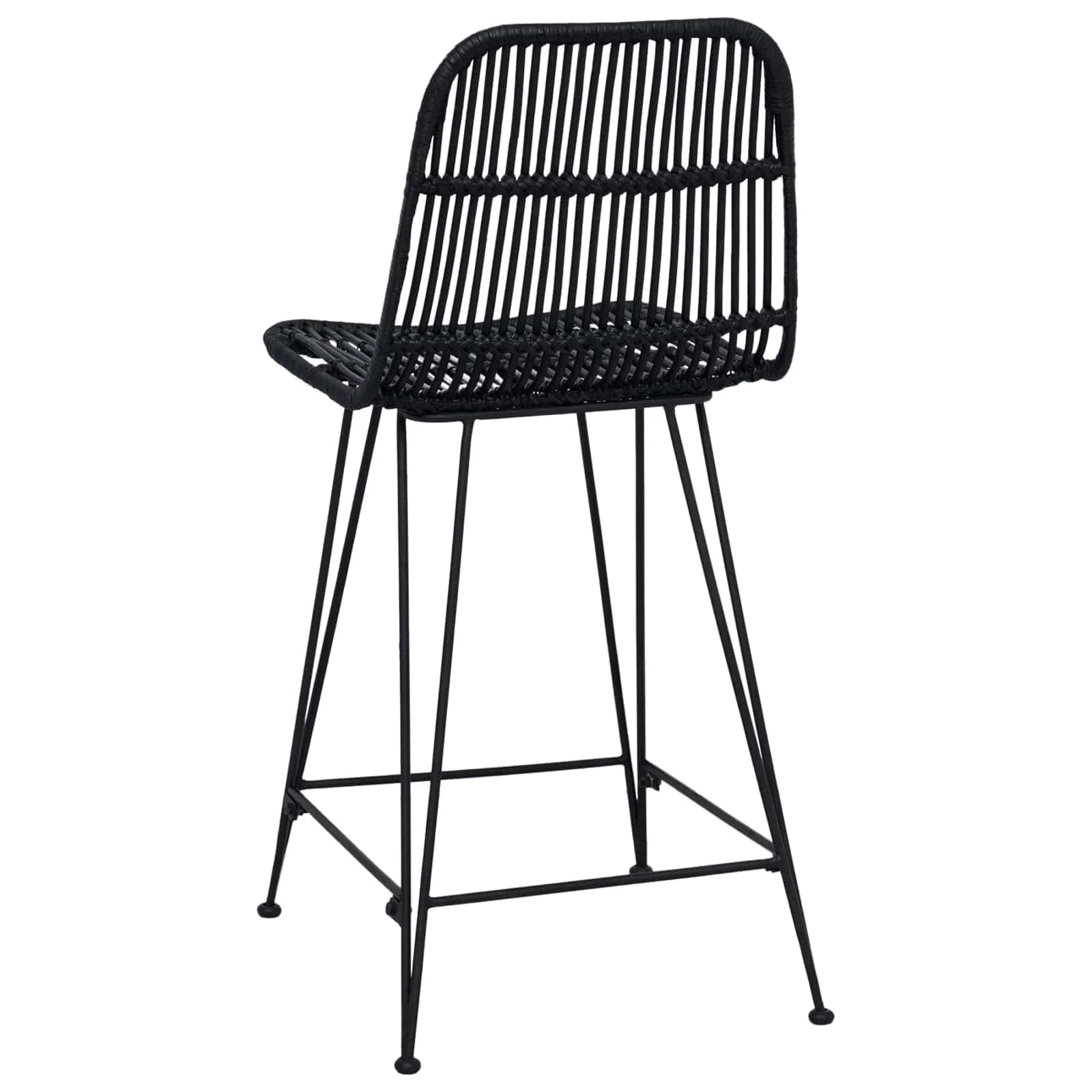 Barski stol 2 kos Črna 44 x 54 x 96 cm Rattan in jeklo - slika 7