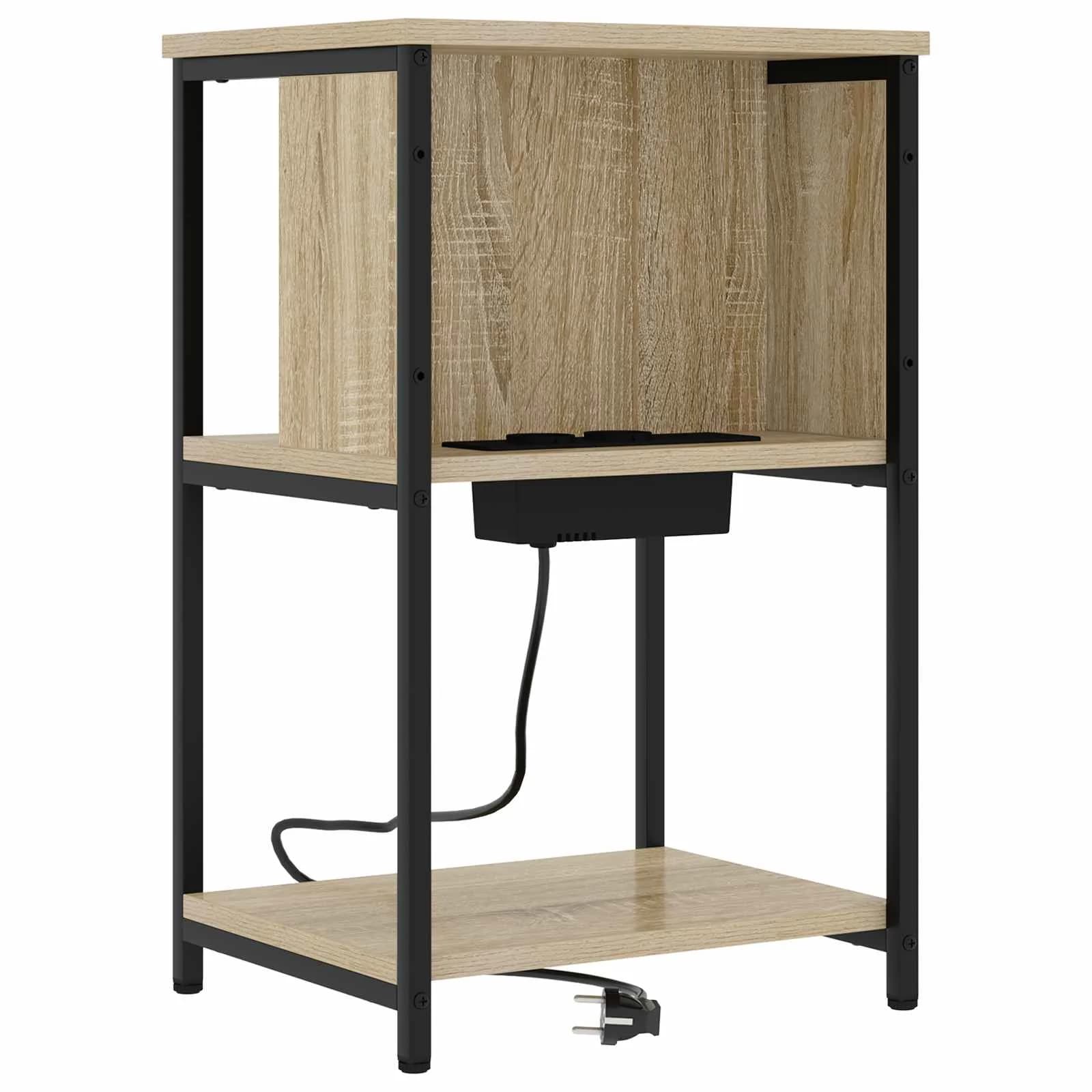Nočna omarica 2 kos Sonoma hrast 38 x 31 x 61 cm Inženirski les - slika 3