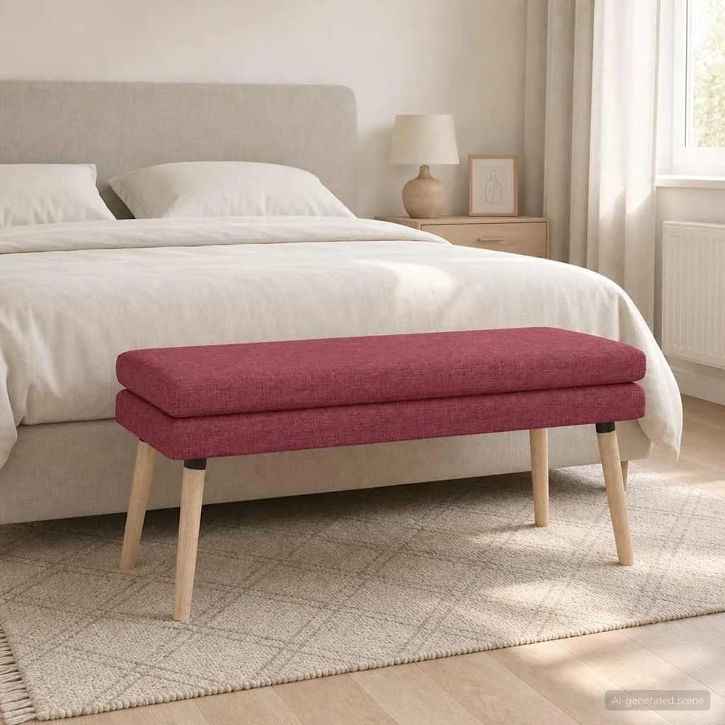 Dvojna klop Vinorodna rdeča 110 x 40 x 47 cm Blago