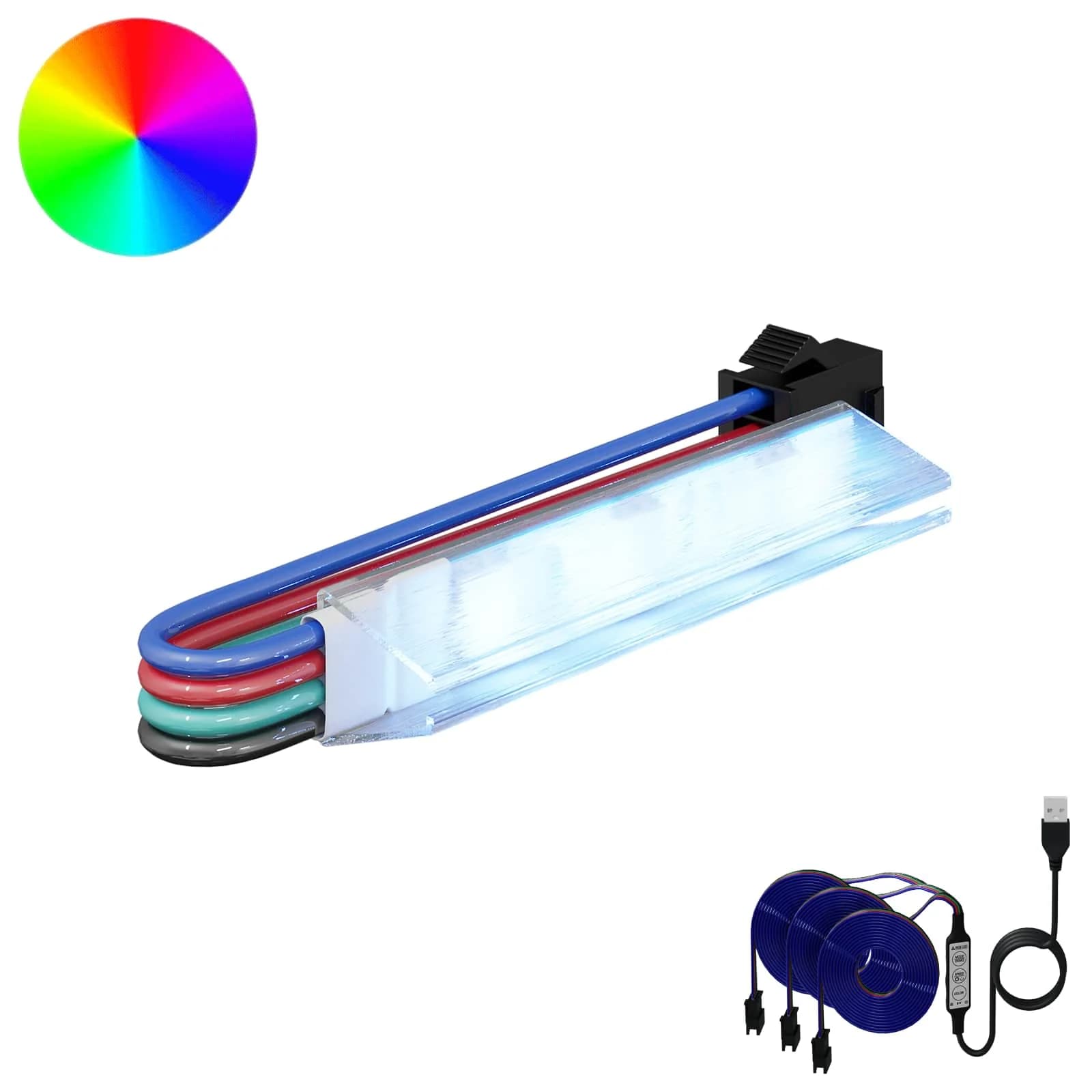 LED trak 2 kos Črna in večbarvna Baker in plastika