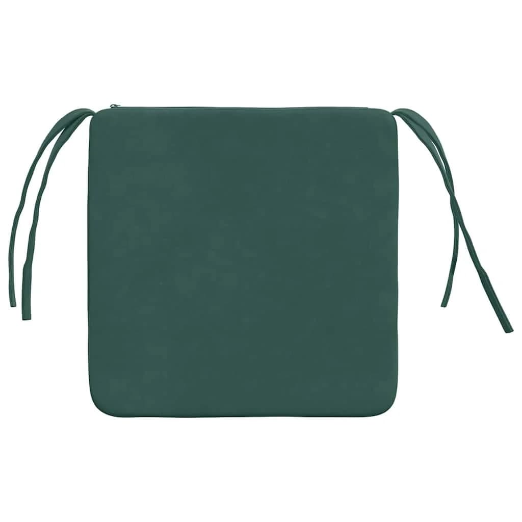 Sedežne blazine 4 kos Žamet Temno zelena 40 x 40 x 3 cm - slika 7