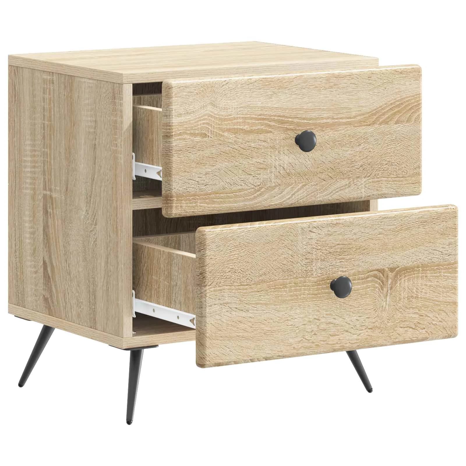 Nočna omarica Sonoma hrast 43 x 34,5 x 47,5 cm Inženirski les - slika 4