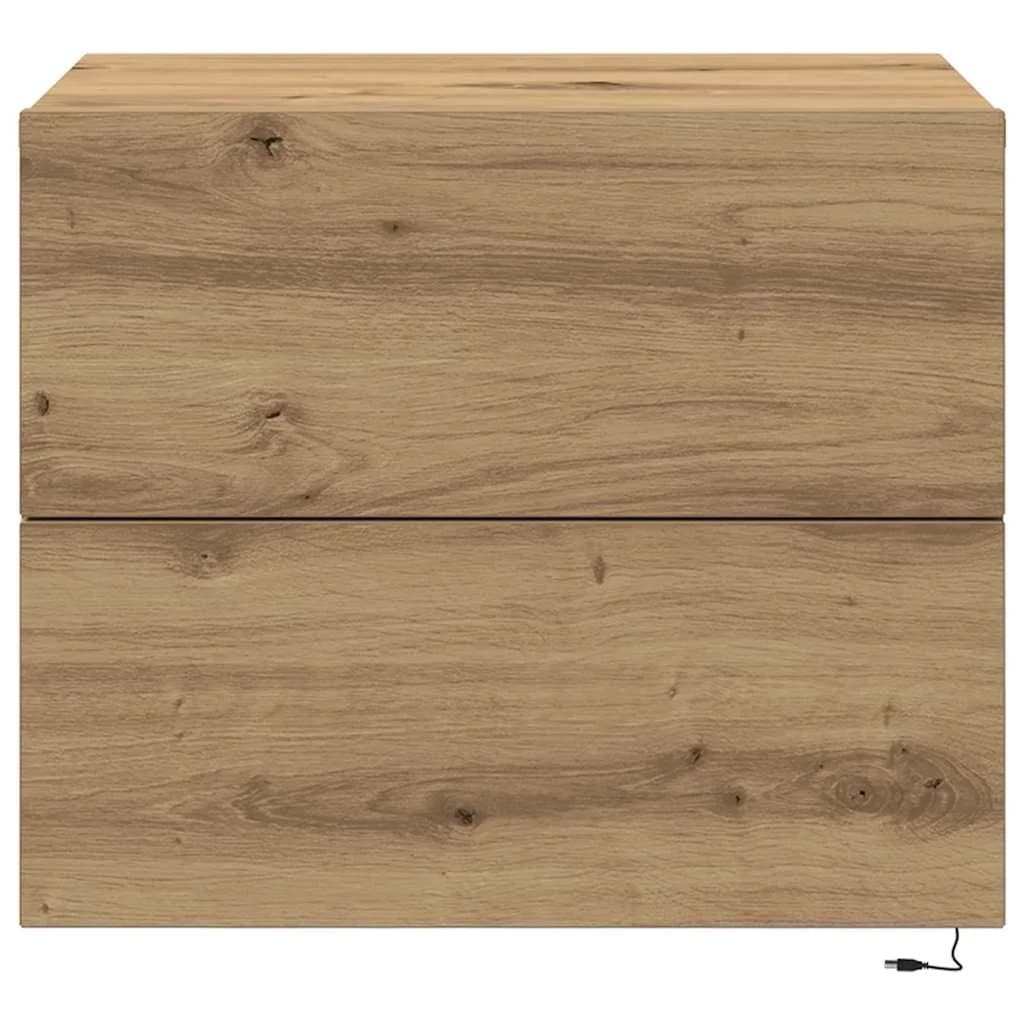 Nočna omarica 2 kos Umetni hrast 50 x 39 x 41 cm Inženirski les - slika 8